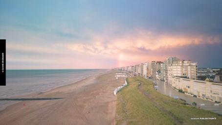 De promenade krijgt meer ruimte, meer bescherming en meer groen dankzij de langere strandhelling en de groene grasdijken. Nominatie Prijs Publieke Ruimte 2024 © Infopunt Publieke Ruimte