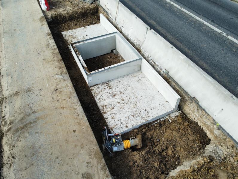 Installatie van de boombunkers. © Ebema