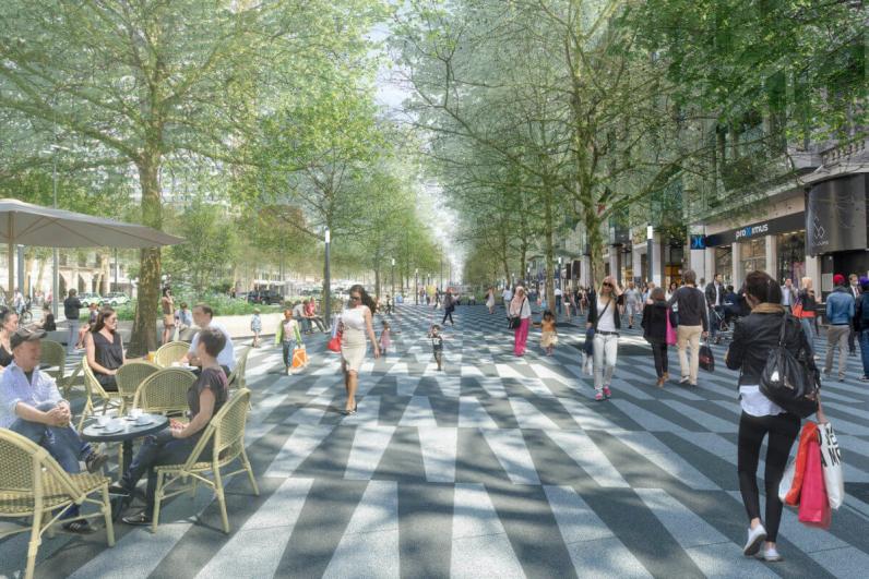 Brussel / Gulden Vlies- en Waterloolaan worden groene wandelboulevard