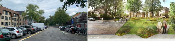 Kortrijk / Ontharding parking Groeningelaan