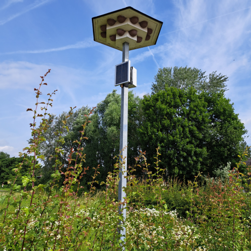 De zwaluwtil met geluidsinstallatie. © Regionaal Landschap Leie en Schelde