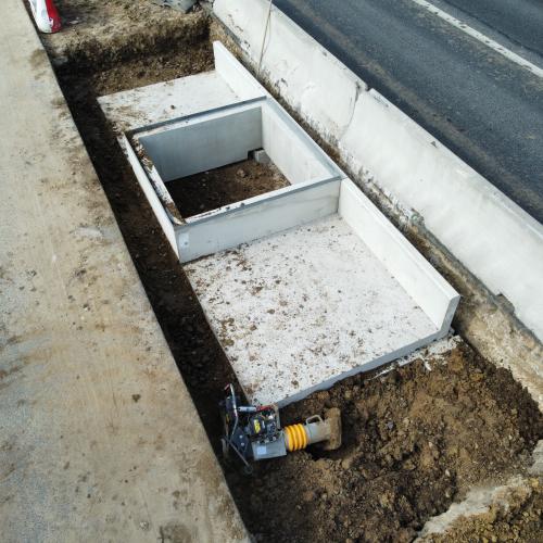 Installatie van de boombunkers. © Ebema