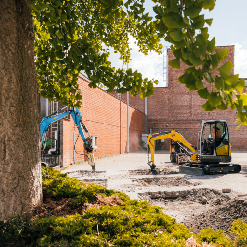 Proefvakken ontharding op de Fluviussite © Stad Gent 