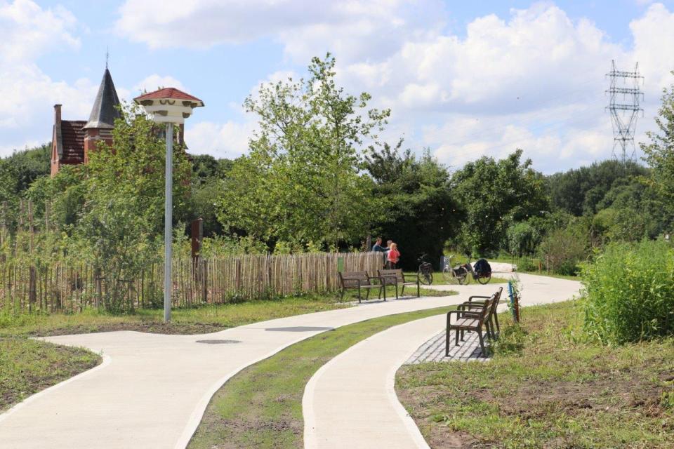 Uitzicht op het zwaluwappartement in het Keerdokpark. © Stad Mechelen