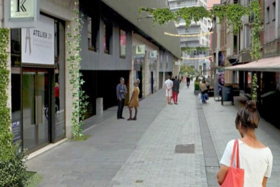 Groenslingers in de Wijngaardstraat. © Stad Kortrijk