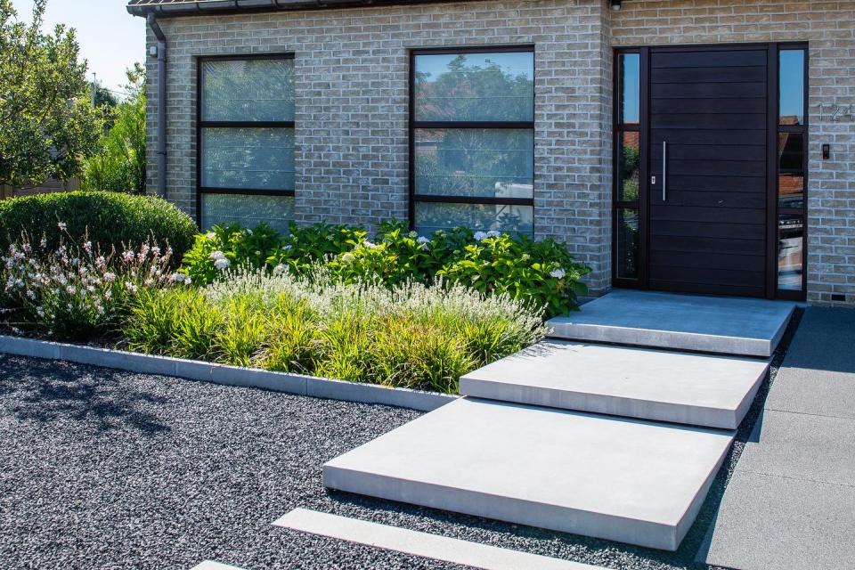 Moderne voortuin.