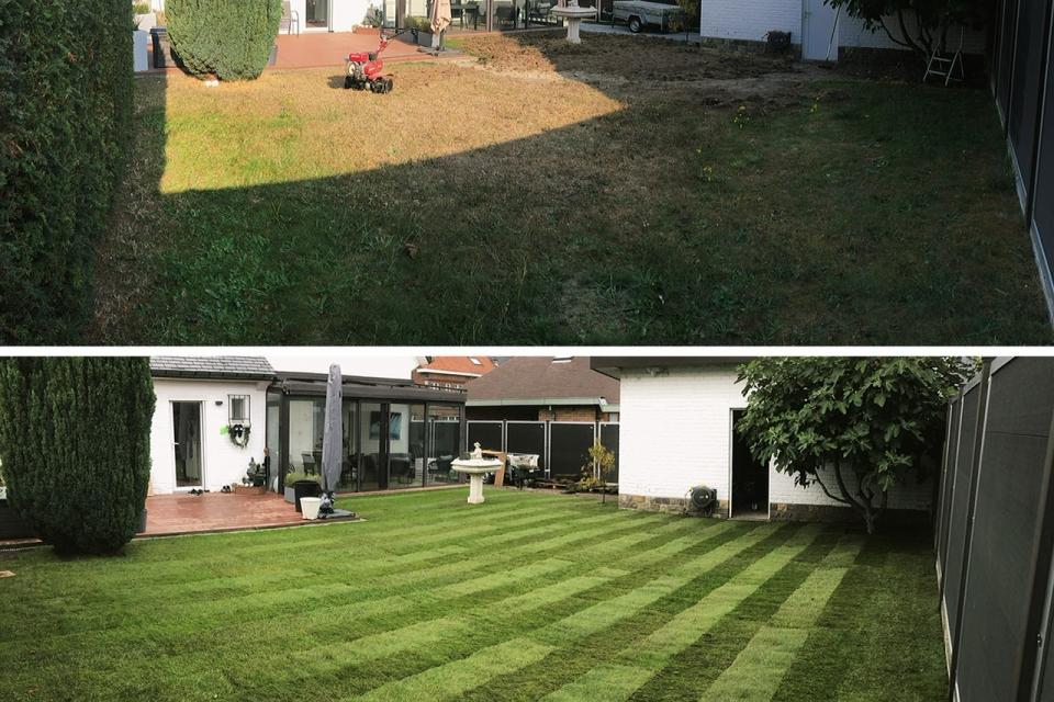 Bewerken grond + Plaatsen van graszoden.