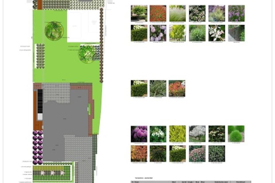 Beplantingsplan met plantenlijst