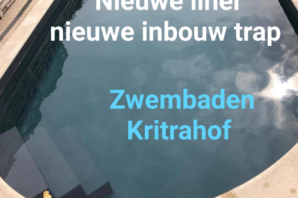 Na: renovatie zwembad - Nieuwe liner en nieuwe inbouwtrap zwembad