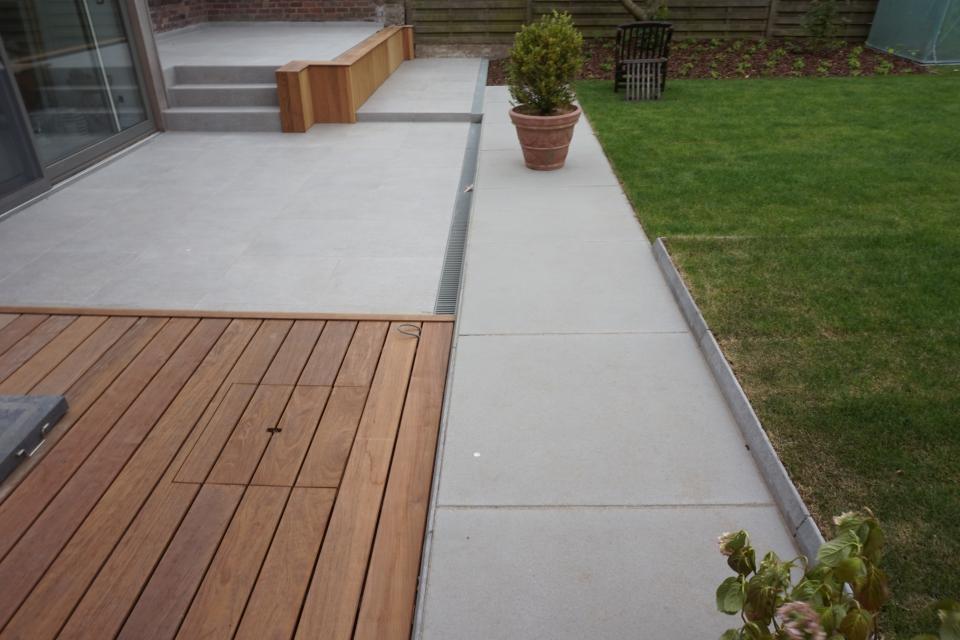 aanleg terras met afwatering