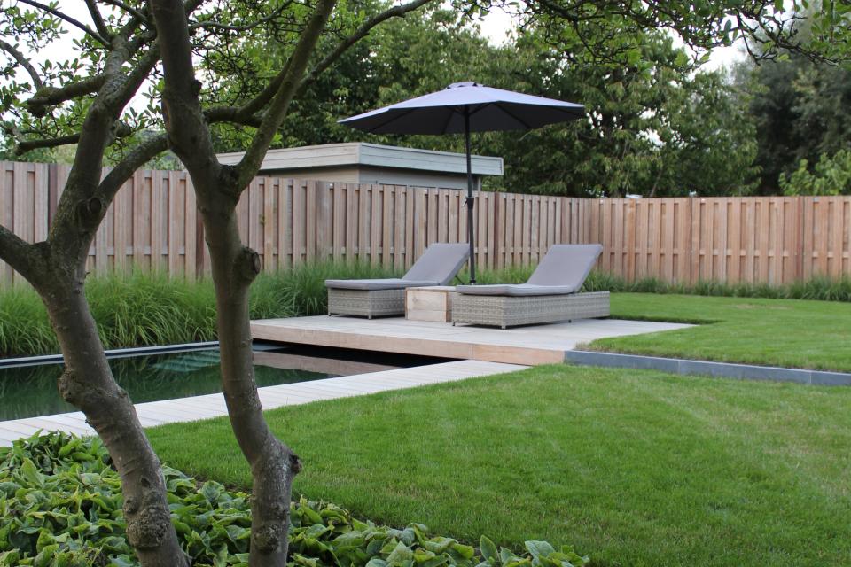 Tuin met biopool te Denderbelle