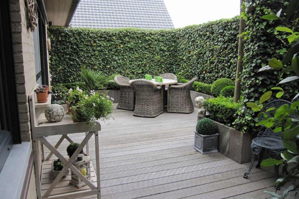 daktuin - hardhouten terras - meeneemhaag