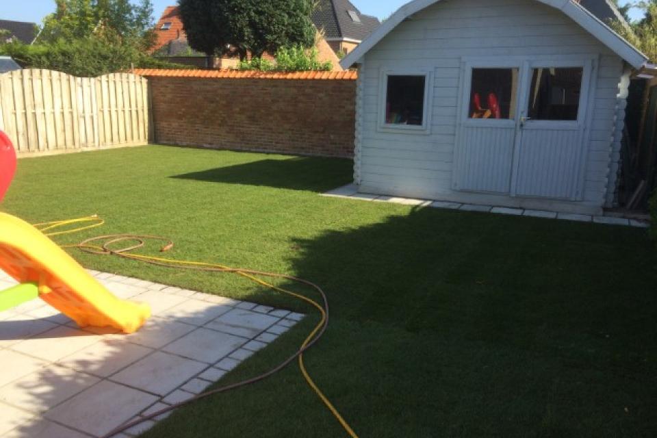 Aanleg tuin met grasmatten